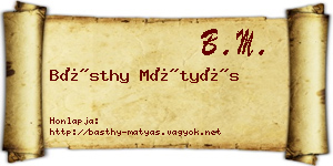 Básthy Mátyás névjegykártya