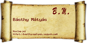Básthy Mátyás névjegykártya