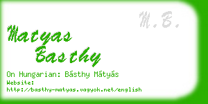 matyas basthy business card